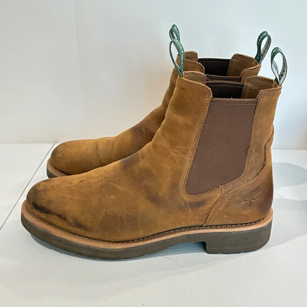 Tecovas Men's The Rugged Light Tobacco Tan Chelsea Boots 9.5EE Leather Western
